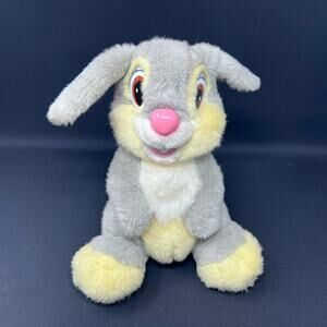 Vintage Disney Thumper Plush 12" Bambi Friend Gray Bunny Rabbit 1992 Mattel